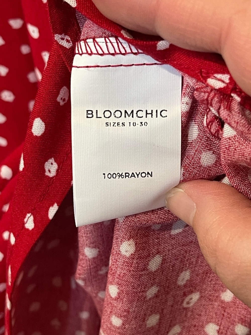 BloomChic Red & White Polka Dot Tiered Flutter Sleeve Dress with Pockets - Picture 6 of 7